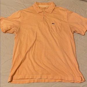 Vineyard Vines Orange Striped Polo